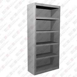 Gabinete Metálico Sin Puertas -  Librero Metálico para Biblioteca Gris